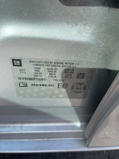 2015 Chevrolet Cruze Location - GM - Row 40 - Stock # H49617