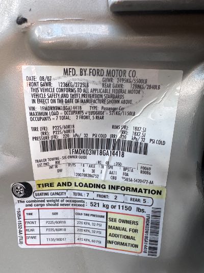 2008 Ford Taurus X Location - Ford - Row 33 - Stock # H51900