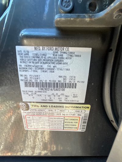 2007 Ford Freestyle Location - Ford - Row 26 - Stock # H50760