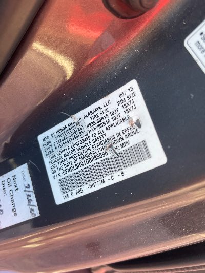2013 Honda Odyssey Location - Imports - Row 2 - Stock # H51287