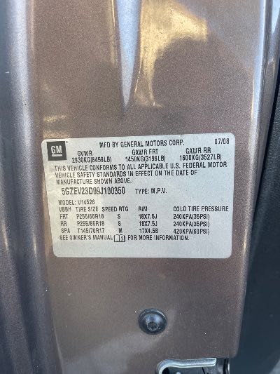 2009 Saturn Outlook Location - GM - Row 36 - Stock # H51356