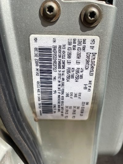 2000 Dodge Caravan Location - Chrysler - Row 38 - Stock # H50462