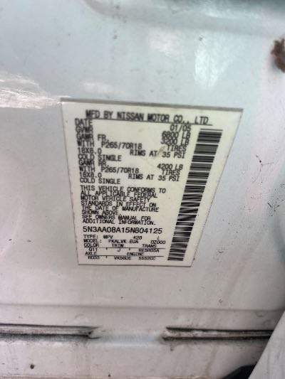 2005 Infiniti QX56 Location - Large Trucks & Vans - Row 14 - Stock # H51528