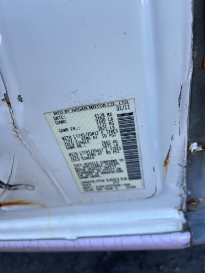 2012 Nissan NV Cargo Location - Large Trucks & Vans - Row 17 - Stock # H51559