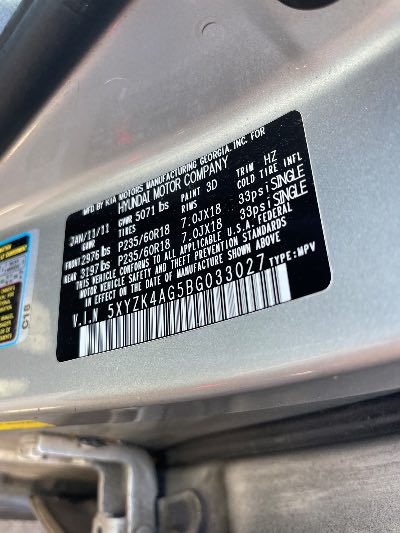 2011 Hyundai Santa Fe Location - Imports - Row 31 - Stock # H51590