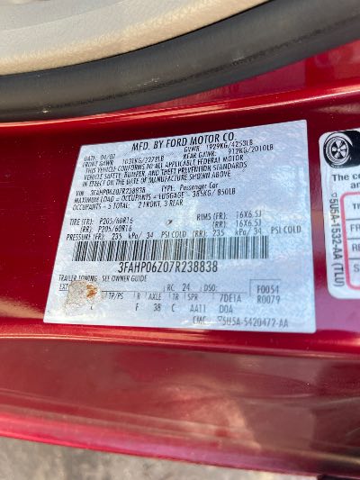 2007 Ford Fusion Location - Ford - Row 30 - Stock # H51589