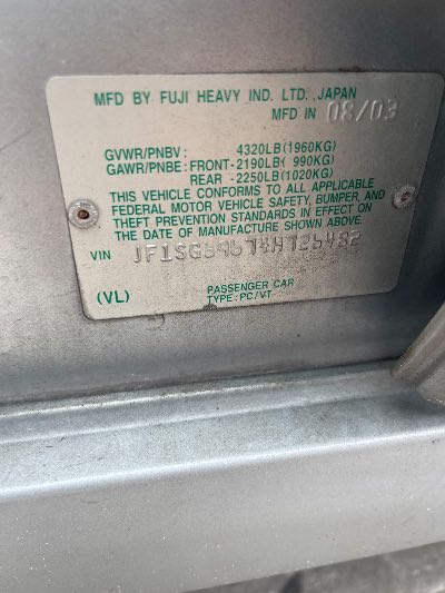 2004 Subaru Forester Location - Imports - Row 44 - Stock # H51675