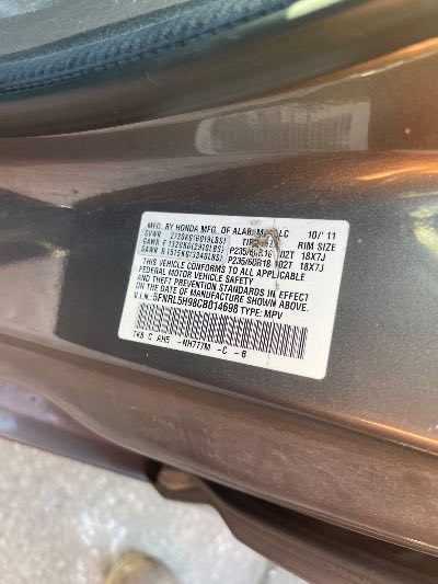 2012 Honda Odyssey Location - Imports - Row 42 - Stock # H51830