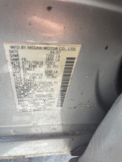 2008 Nissan Titan Location - Large Trucks & Vans - Row 24 - Stock # H51974