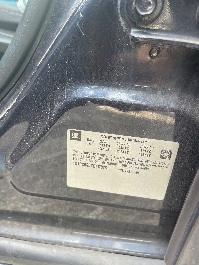 2014 Chevrolet Cruze Location - GM - Row 29 - Stock # H52001