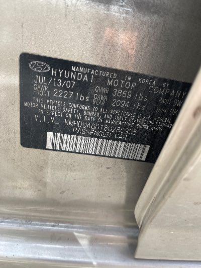 2008 Hyundai Elantra Location - Imports - Row 14 - Stock # H52105
