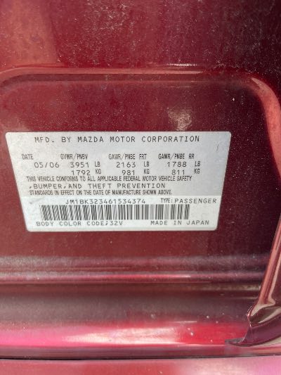 2006 Mazda Mazda3 Location - Imports - Row 17 - Stock # H52124
