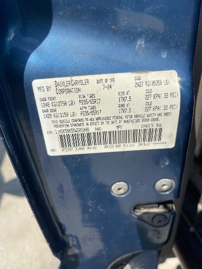 2005 Jeep Liberty Location - Chrysler - Row 46 - Stock # H52145