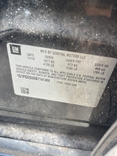 2011 Chevrolet Cruze Location - GM - Row 31 - Stock # H52163