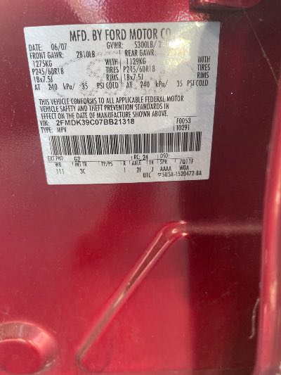 2007 Ford Edge Location - Ford - Row 25 - Stock # H52267
