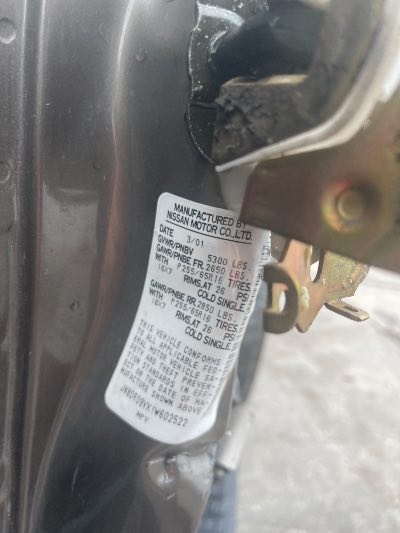 2001 Nissan Pathfinder Location - Imports - Row 25 - Stock # H52286