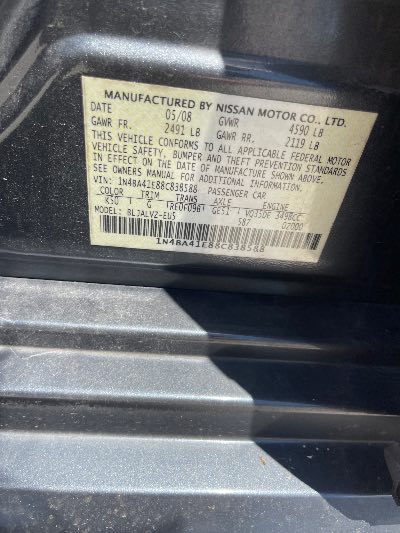 2008 Nissan Maxima Location - Imports - Row 28 - Stock # H52353