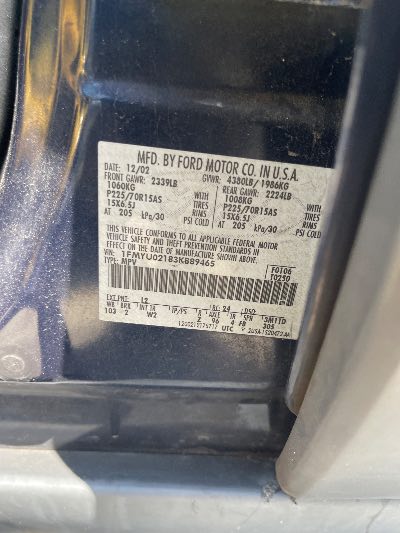 2003 Ford Escape Location - Ford - Row 28 - Stock # H52443