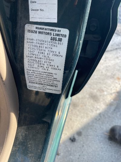 2001 Honda Passport Location - Imports - Row 46 - Stock # H52486