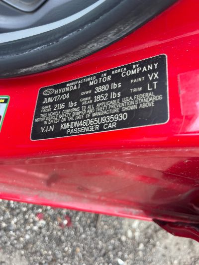 2005 Hyundai Elantra Location - Imports - Row 45 - Stock # H52489