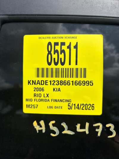 2006 Kia Rio Location - Imports - Row 6 - Stock # H52473