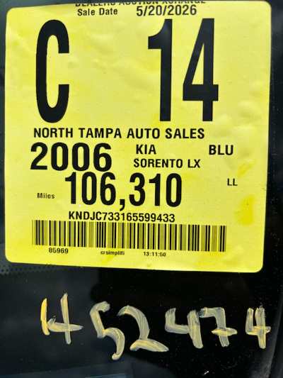 2006 Kia Sorento Location - Imports - Row 4 - Stock # H52474