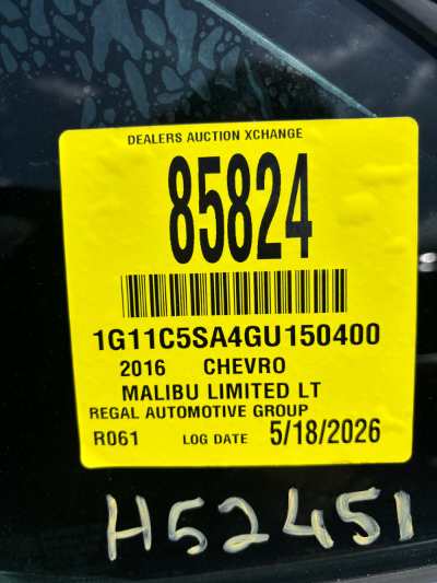 2016 Chevrolet Malibu Limited Location - GM - Row 36 - Stock # H52451
