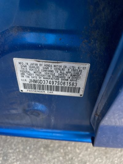 2007 Honda Fit Location - Imports - Row 3 - Stock # H52510
