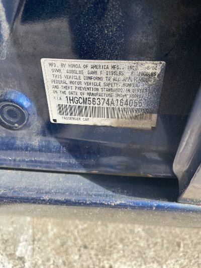 2004 Honda Accord Location - Imports - Row 4 - Stock # H52530