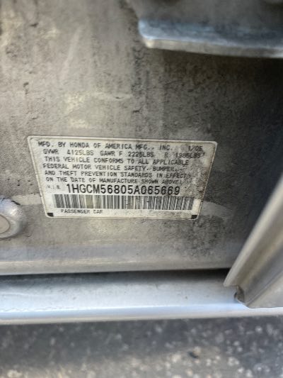 2005 Honda Accord Sdn Location - Imports - Row 5 - Stock # H52543