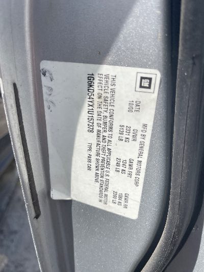 2001 Cadillac DeVille Location - GM - Row 37 - Stock # H52565