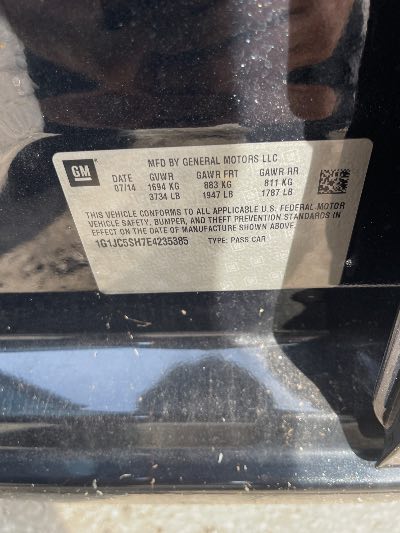 2014 Chevrolet Sonic Location - GM - Row 39 - Stock # H52620