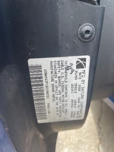2003 Saturn Ion Location - GM - Row 38 - Stock # H52630