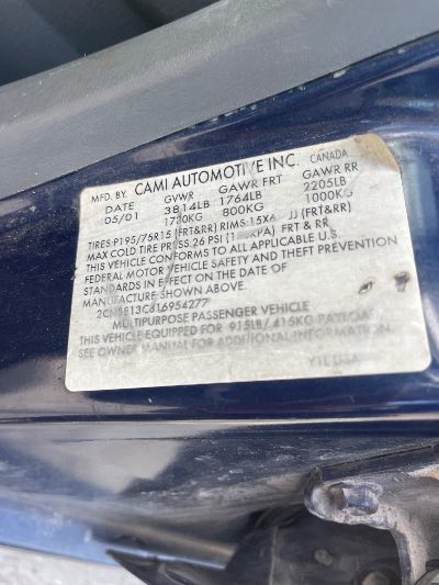2001 Chevrolet Tracker Location - GM - Row 41 - Stock # H52729