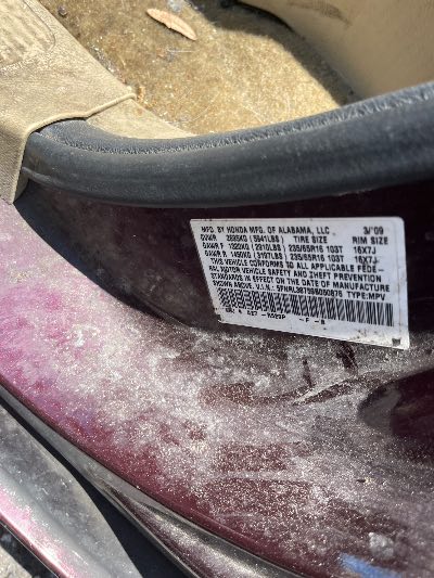 2009 Honda Odyssey Location - Imports - Row 11 - Stock # H52734