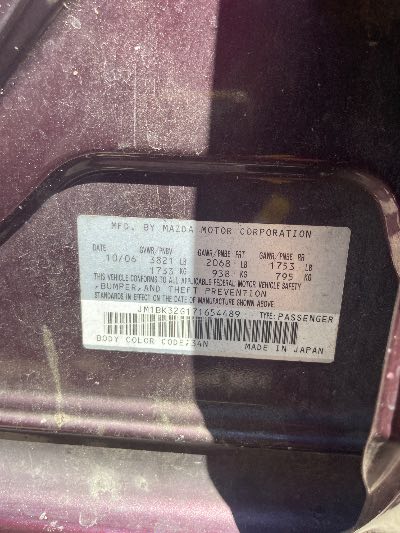 2007 Mazda MAZDA3 Location - Imports - Row 13 - Stock # H52760