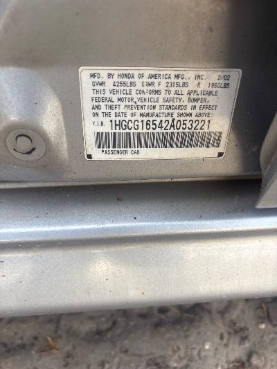 2002 HONDA ACCORD Location - Imports - Row 20 - Stock # H52561