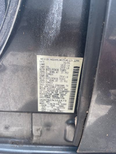 2007 Nissan Quest Location - Imports - Row 18 - Stock # H52871