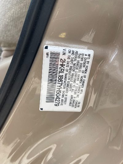 2000 Honda Odyssey Location - Imports - Row 21 - Stock # H52963