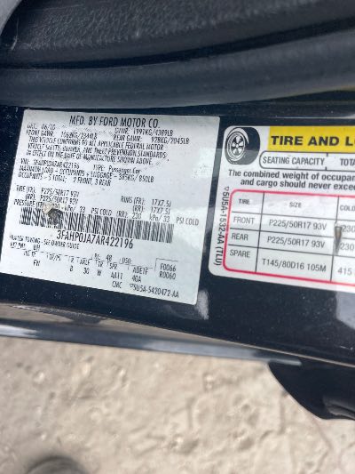 2010 Ford Fusion Location - Ford - Row 34 - Stock # H52972