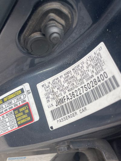 2007 Honda Civic Hybrid Location - Imports - Row 21 - Stock # H52891