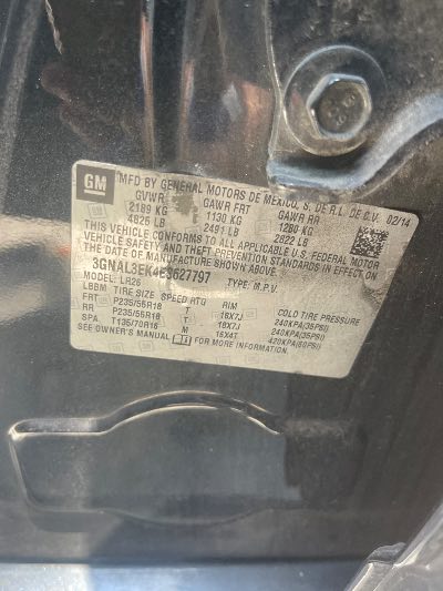 2014 Chevrolet Captiva Sport Fleet Location - GM - Row 27 - Stock # H53020