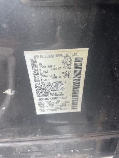 2005 Nissan Titan Location - Large Trucks & Vans - Row 15 - Stock # H53040