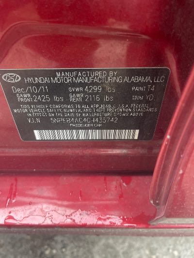 2012 Hyundai Sonata Location - Imports - Row 26 - Stock # H53044
