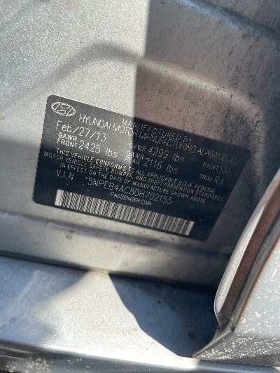 2013 Hyundai Sonata Location - Imports - Row 30 - Stock # H53097
