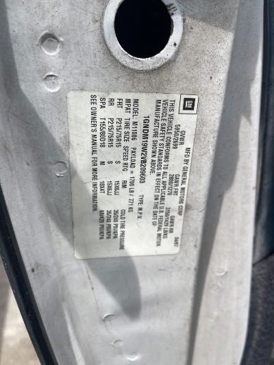 1997 Chevrolet Astro Passenger Location - GM - Row 29 - Stock # H53124