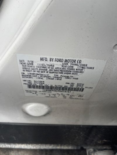 2009 Lincoln MKS Location - Ford - Row 35 - Stock # H53136