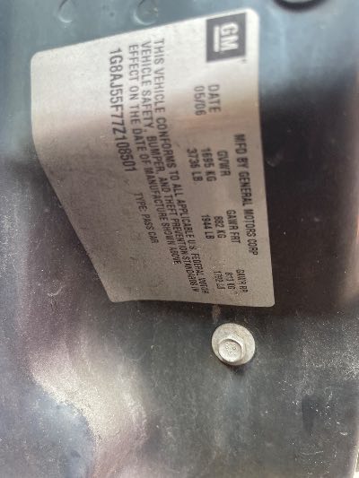 2007 Saturn Ion Location - GM - Row 30 - Stock # H52912