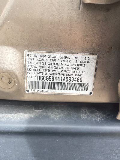 2001 Honda Accord Sdn Location - Imports - Row 29 - Stock # H53128