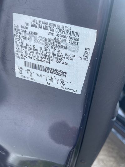 2005 Mazda Tribute Location - Ford - Row 36 - Stock # H53126